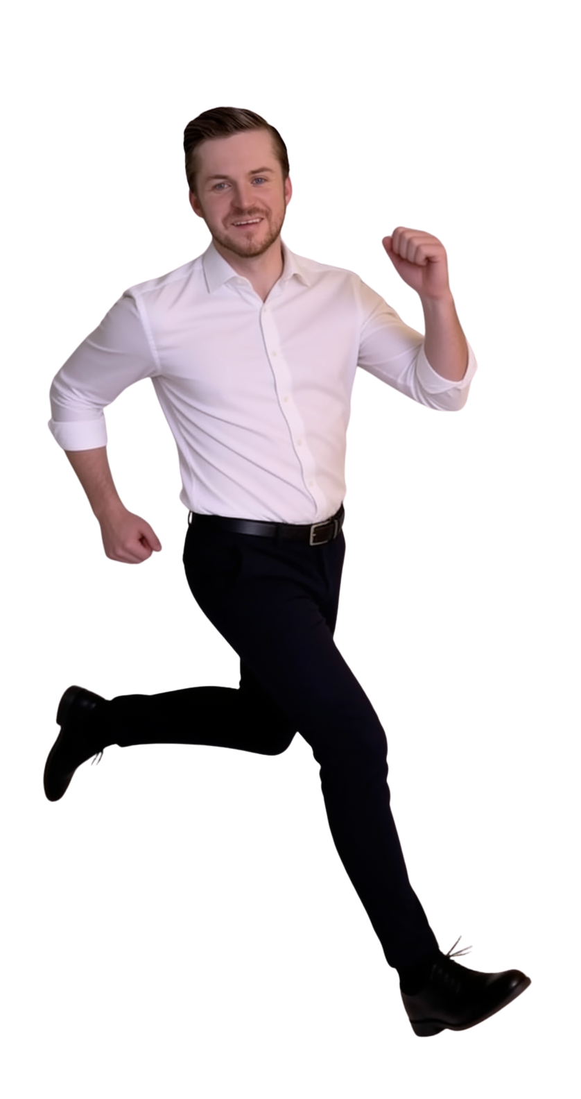 Armando rennend in overhemd