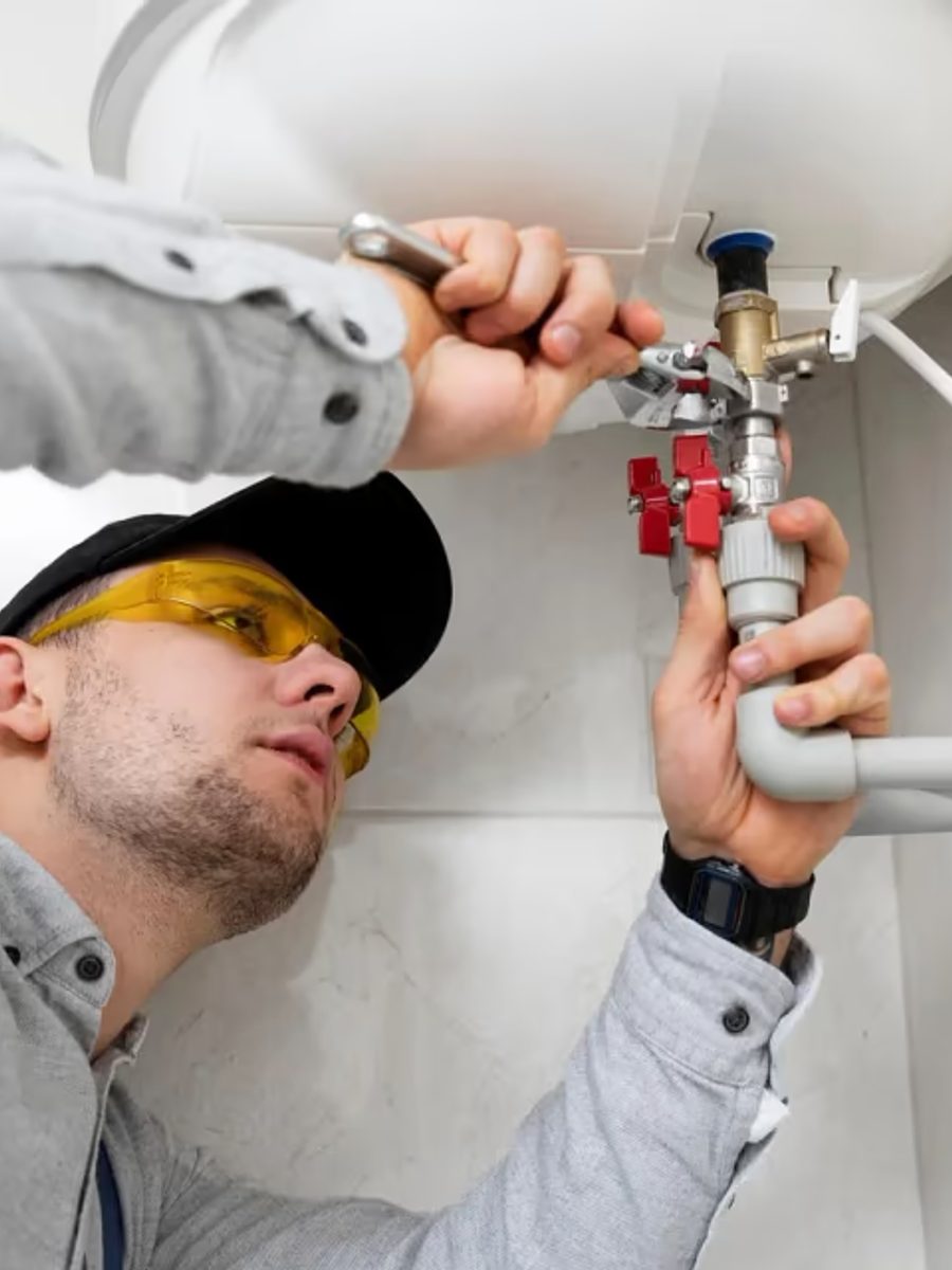 Installateur van MHA Installaties aan het werk